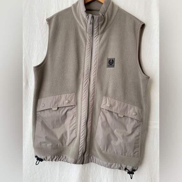 BELSTAFF Beige Gulf Fleece Vest - Picture 1 of 6